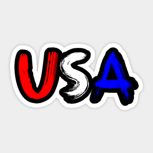 USA-Brushstroke Sticker